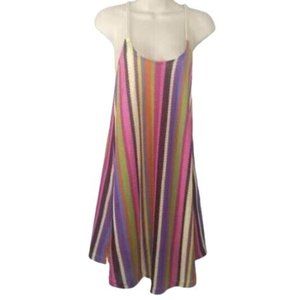 Anama Multi Stripe Crochet Racerback Dress